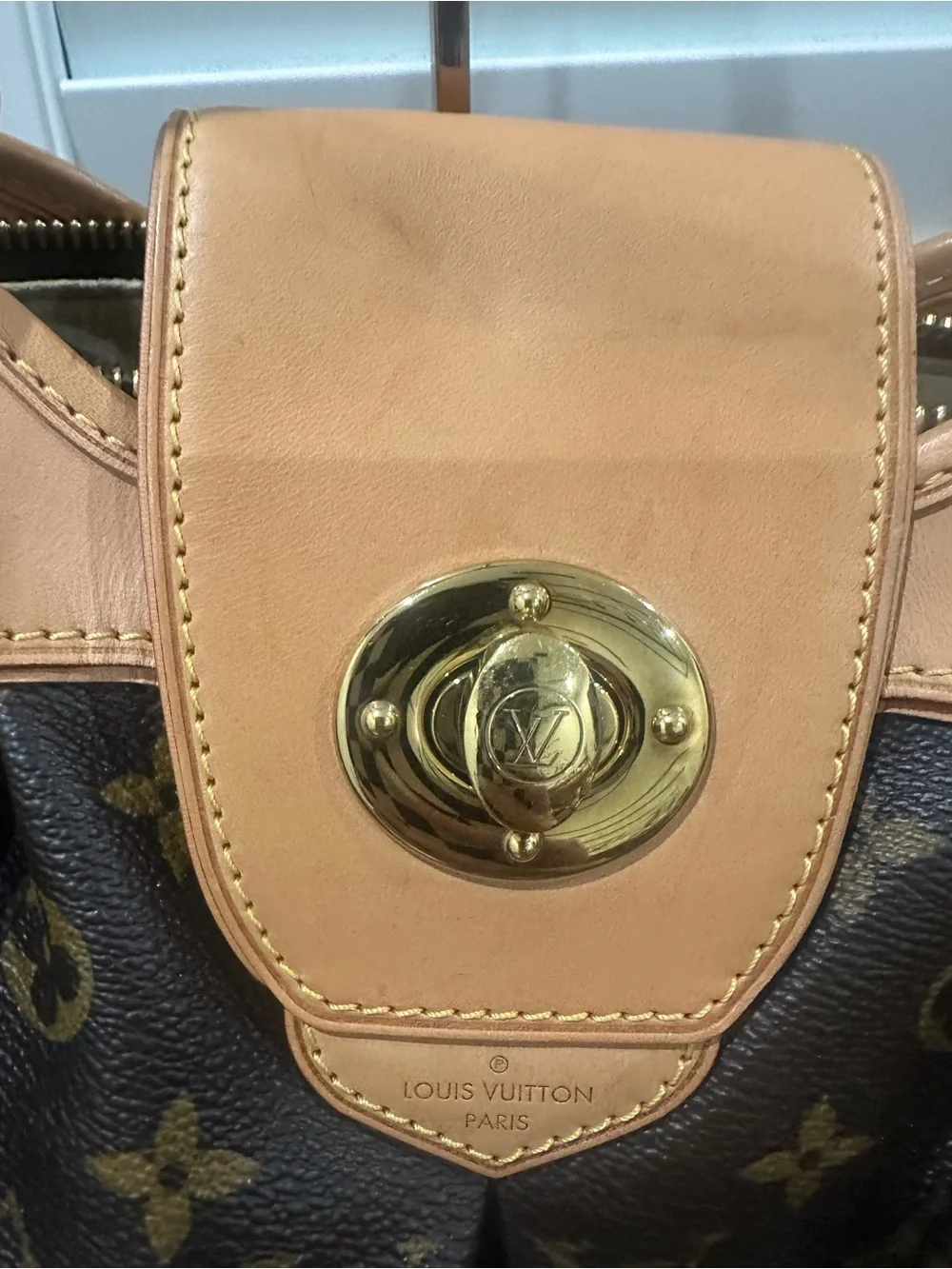 Louis Vuitton Boetie MM Monogram Bag with Vachetta Leather Trim